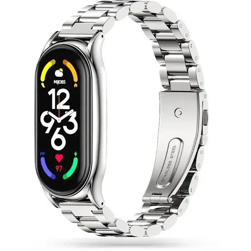 Ремешок Steel Strap Mi Band 7 Серебристый (01) - фото 1