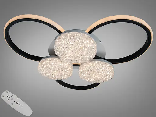 Люстра LED Diasha біло-чорна 82W пульт 3+3 - фото 1