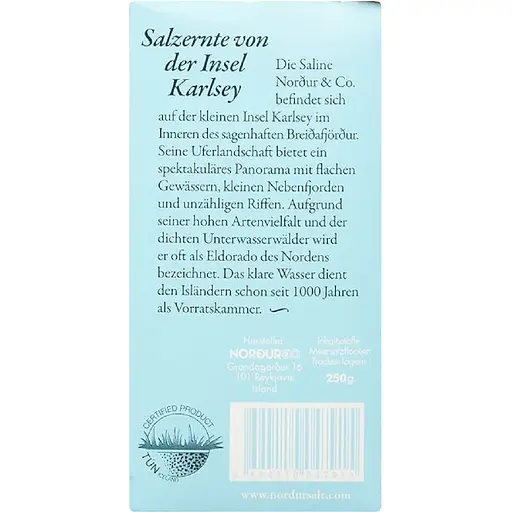 Соль морская Nordur Исландия пищевая хлопьями в картоне 250 г - фото 4