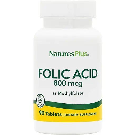 Вітаміни та мінерали Natures Plus Folic Acid 800 мкг 90 таблеток