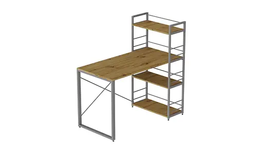 Письмовий стіл Ferrum-decor Серії Конект з етажеркою 75x120x60 сірий ДСП Дуб Артізан 16мм (FRD-104232) - фото 6