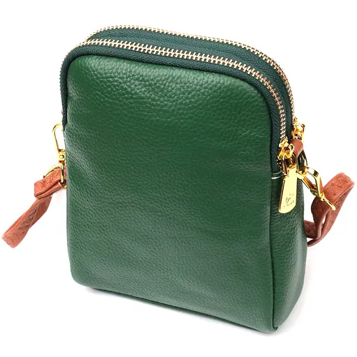 Сумка трапеция для женщин Vintage из натуральной кожи 14.5х18х5.5 см sum0028985 - фото 2