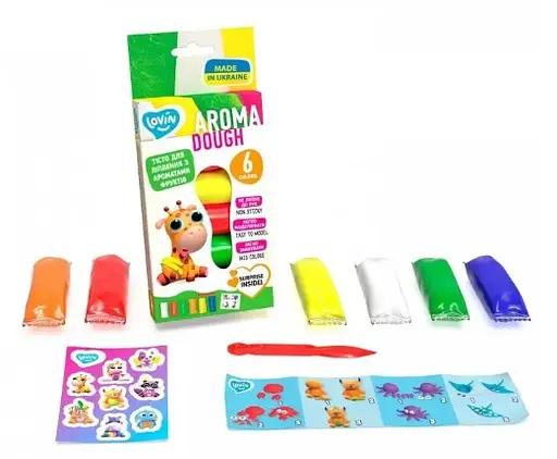 Набор для лепки с тестом, 6 цветов Aroma, TM Lovin