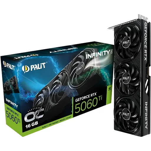 Відеокарта Palit RTX 5060 Ti 16GB Infinity 3 OC (NE7506TS19T1-GB2061S) (GDDR7, 128 bit, PCI-E v5.0 x8) - фото 7