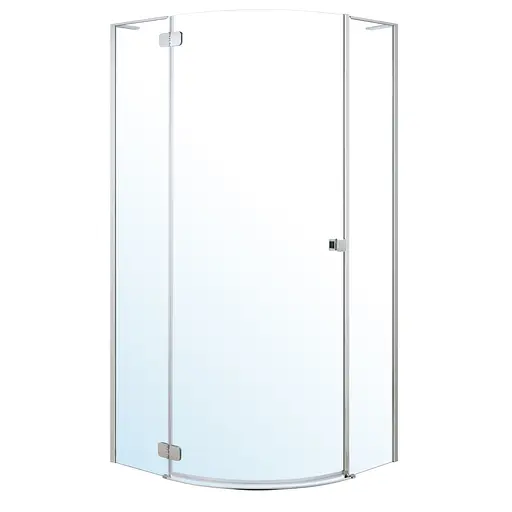 Душевая кабина угловая Volle Benita 90x90 распашная прозрачное стекло 8 мм без поддона хром 1017.114600L2 коробки, Левая, прозрачная, хром - фото 1