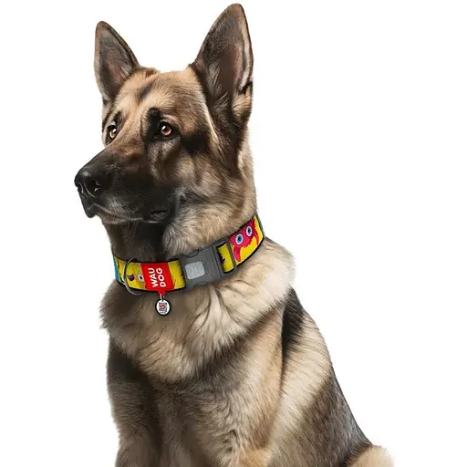 Нашийник для собак нейлоновий Waudog Nylon з QR паспортом Мохнаті монстри XXL3.5х46-70 см - фото 3