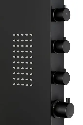 Душова панель Corsan Duo black LED з термостатом A777TBLLED, Чорний матовий - фото 3