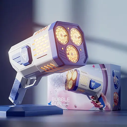 Пістолет з мильними бульбашками SHT 333-16 на 36 отворів + 2xbottle 150ml Blue - фото 2