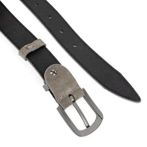 Ремінь жіночий замшевий JK-3049 мокко зі срібною пряжкою (100 см) - фото 4