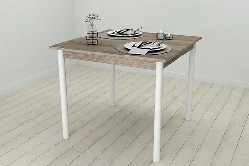 Стіл кухонний Ferrum-decor Агата 75x90x90 Білий ДСП Сонома Трюфель 16мм (FRD-106259)