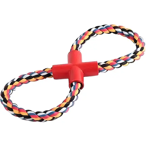 Игрушка канат-грейфер для собак Fox цветная восьмерка 20 см - фото 1