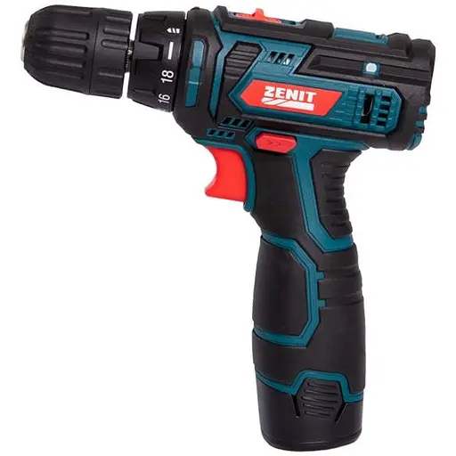 Шурупокрут-дриль акумуляторний Zenit США-12 Р2 Li 12В 2х1.3 А/год 26 Нм 400 1400 об/хв 1 кг