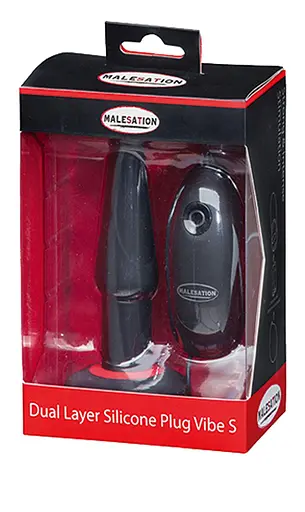 Анальна пробка Malesation Dual Layer Silicone Plug Vibe 14 см (чорний) - фото 3