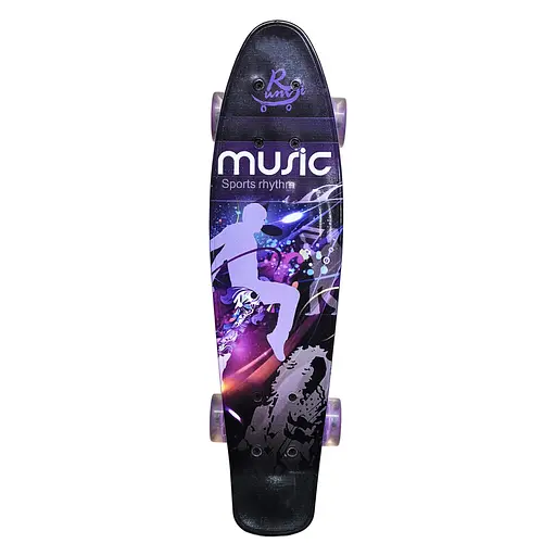 Скейт "Пенні борд" Bambi SC20410 колеса зі світлом, принт, 56 см - фото 1