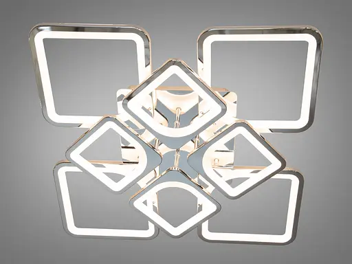 Стильная светодиодная люстра с пультом, 135Вт, хром - фото 2