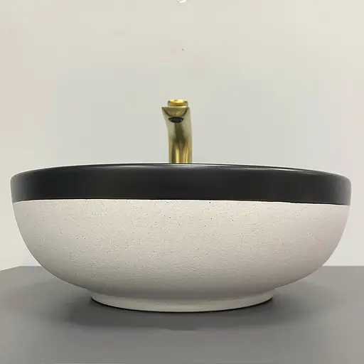 Умивальник VBI Ormela чорно-білий матовий накладний VBI-016900, Чорний матовий - фото 3