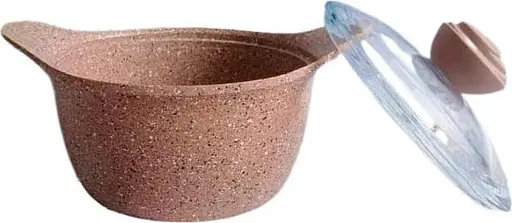 Каструля зі скляною кришкою O.M.S. Collection 3120 з гранітним покриттям 24 см 4.5 л Коричневий (Туреччина) - фото 6