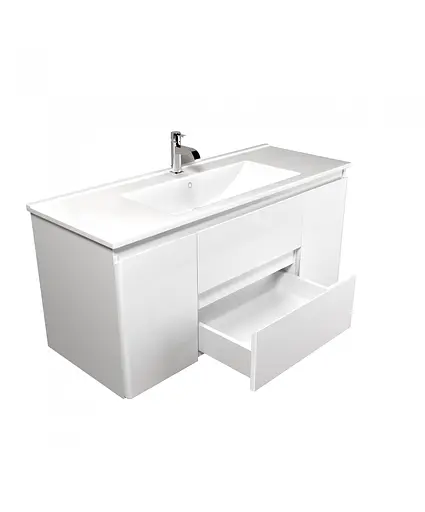 Тумба Мойдодир Сорренто 120-А з умивальником SU-120 Білий підвісна Білий - фото 3