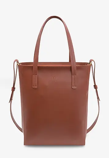 Шкіряний шоппер Nancy світло-коричневий - фото 2