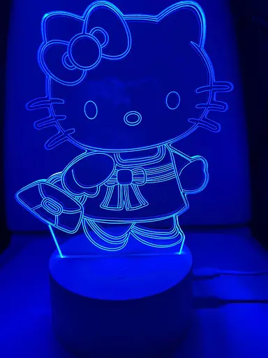 Светильник ночник 3D Hello Kitty 220в, RGB 16 цветов, цв, USB - фото 3