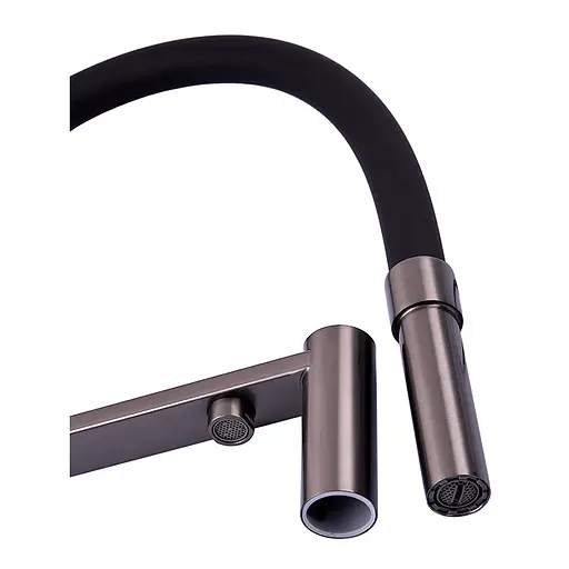 Змішувач для кухні на дві води з гнучким виливом Zerix KIT-021 graphite ZX5559 Графіт - фото 2