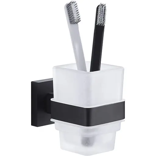 Склянка для зубних щіток VBI Jupiter black VBI-040604BL чорний матовий - фото 1