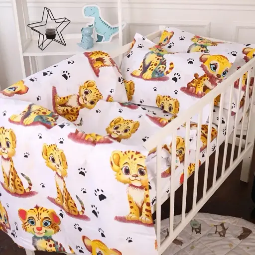 Комплект постельного белья MirSon Бязь Kids Time 20-0034 King Tiger 110x140 см (2200009639081) - фото 1