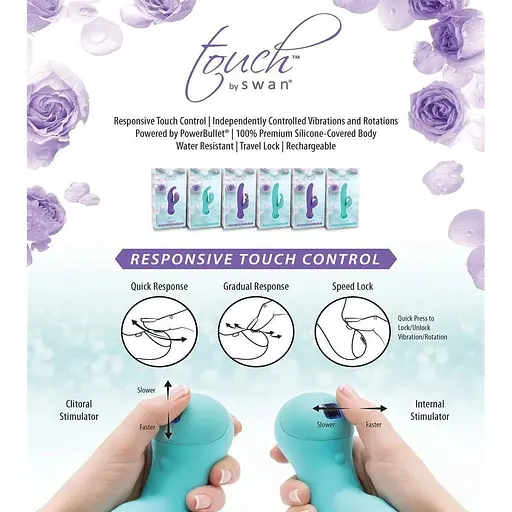 Вібратор-кролик Touch by Swan Duo Purple - фото 8