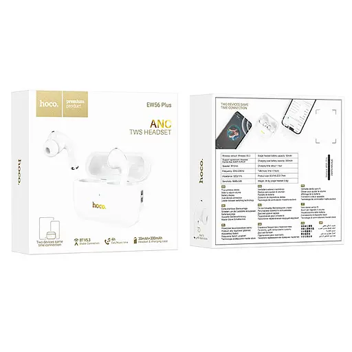 Бездротові TWS навушники Hoco EW56 Plus ANC White - фото 6