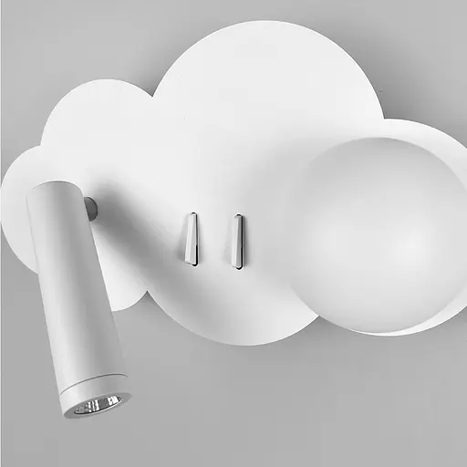 Ліве бра Line F Хмаринка у білому корпусі 24х17 см Арт. WJ031/2 WT Left  - фото 5