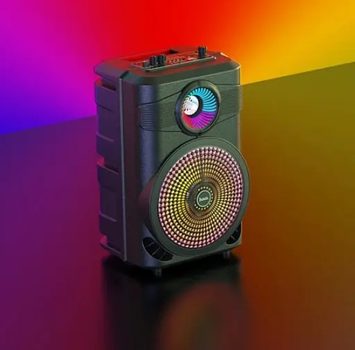 Бездротова bluetooth-колонка з мікрофоном із підсвіткою Hoco BS46 аудіоколонка блютуз з акумулятором Чорний 10 Вт - фото 5