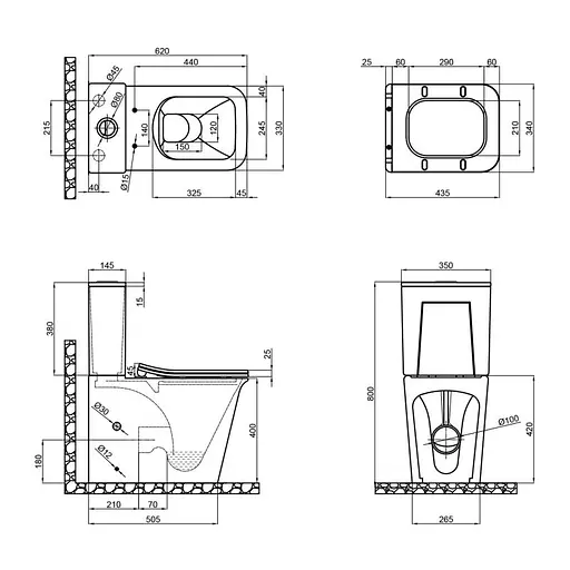 Унитаз-компакт Qtap Nando безободковый с сиденьем Soft-close QT12221222AW - фото 10