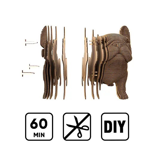 BULLDOG PUPPY - Картонный 3Д пазл Cartonic - фото 5