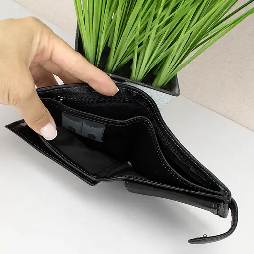 Кошелек мужской кожаный Ricco Grande 1077 черный небольшой - фото 7