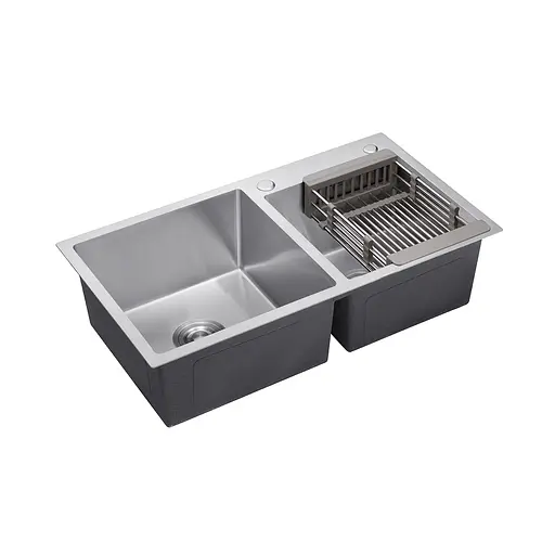 Кухонна мийка Kroner KRP Gebürstet - 7843ZHM (3,0/1,0 мм) CV022805, Нержавіюча сталь - фото 4