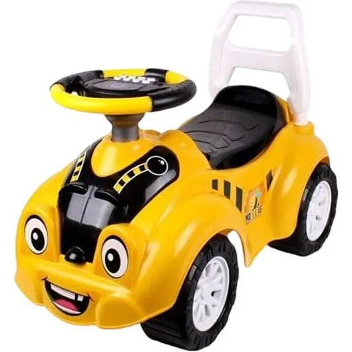 Автомобиль для прогулок - толокар ТехноК с музыкальным рулем желтый