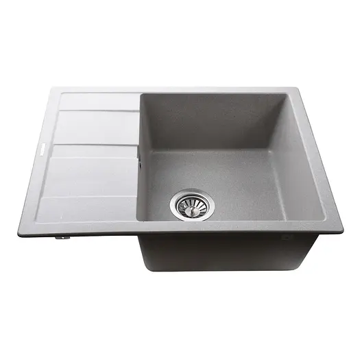 Гранітна мийка Globus Lux One сірий камiнь 650x500мм-А0005 000022390, Сірий - фото 2