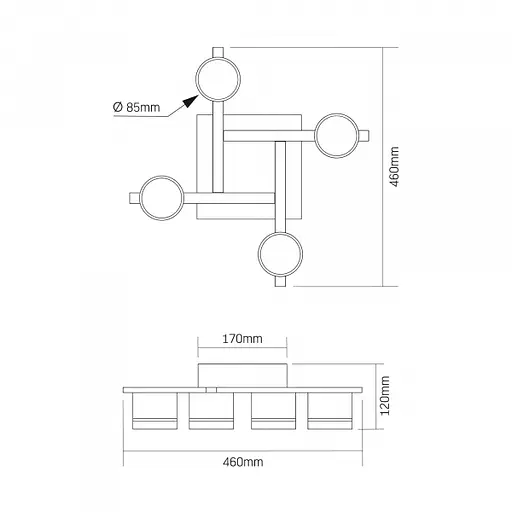 Світильник Videx під лампу 4xGX53 накладний Білий (VL-SPF31-4W) - фото 2