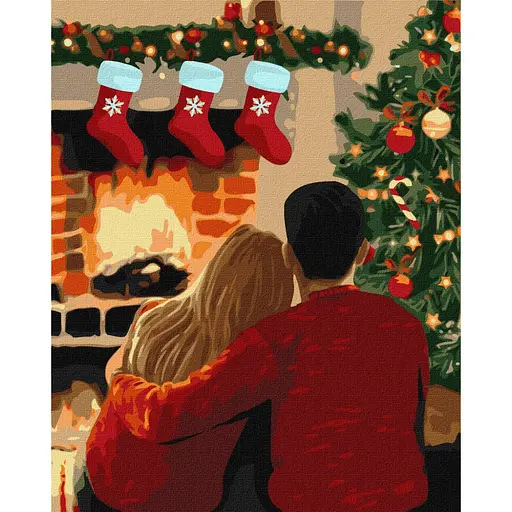 Картина за номерами "Удвох біля каміна" ©art_selena_ua Ideyka KHO8319 40х50 см