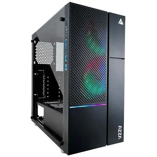 Корпус AZZA Iris 330 чорний, без БЖ, Mid Tower, для ATX / Micro ATX / Mini ITX, 2хUSB 2.0, 1хUSB 3.0, 2x120 мм ARGB Fan (CSAZ-330) - фото 1