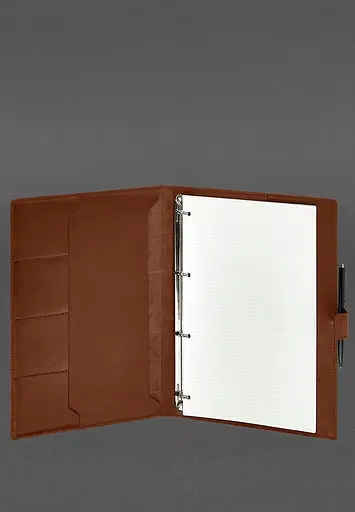 Шкіряний блокнот А4 (софт-бук) 9.2 світло-коричневий Краст - фото 3