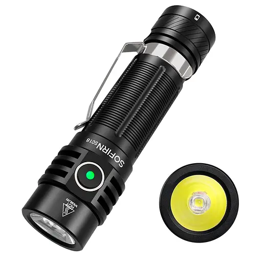 Ліхтарик Sofirn SC18 6500K SST40 IPX8 1800 Lumen black з акумулятором 18650 (1 х 3000мАг) - фото 1