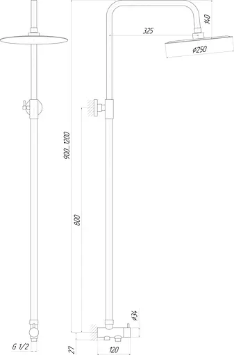 Душова колонна Globus Lux Alpen SB-BAR-0101, Нікель - фото 5