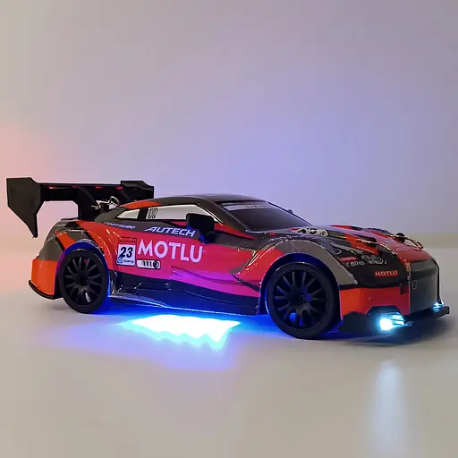 Машинка для дрифта Nissan GT-R 20 км/ч. Полный привод. Дополнительные колеса. Фары - фото 15