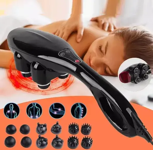 Ручний масажер для всього тіла 716C Вібромасажер (12 насадок) - фото 6