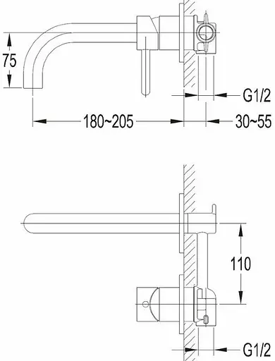 Змішувач для раковини Omnires Y прихованого монтажу chrome (Y1215HCR) - фото 4