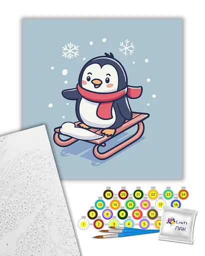 Набор для росписи ArtCraft Малыш на санках 30 x 30 см (15614-AC) - фото 2