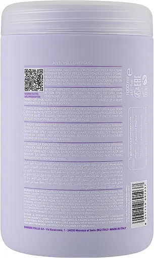 Маска для волосся Антижовта Emmebi Italia Be Blonde Silver Anti Yellow Mask 1 л - фото 2