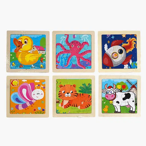 Пазлы-вкладыши деревянные, 9 элементов, C66105 (в ассортименте) - фото 7