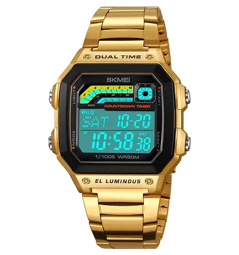 Годинник чоловічий наручний металевий Skmei 2307 (Золотистий) - фото 3